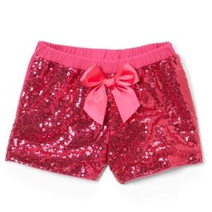 Hot Pink Sequin Bow Toddler Shorts
